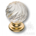 Ручка кнопка с кристаллом эксклюзивная коллекция, глянцевое золото (9911-100)