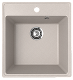 Односекционная кухонная мойка 460x500 глубина 180 мм с отверстием под смеситель, кварц, цвет песок  (Forte 460-10)