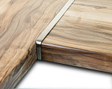 Планка для столешницы соединительная угловая, загиб слева, 600х28 мм, R5, нержавеющая сталь (Уз-28-R5/180-Л)