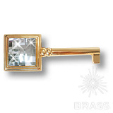 Ключ мебельный с кристаллом Swarovski, глянцевое золото 24K (15.511.42.SWA.19)