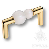 Ручка скоба Atomo эксклюзивная коллекция белая смола, глянцевое золото 64 мм (15.189.64 AT WH 19)