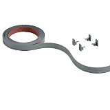 Комплект декоративного профиля SlideLine M, L4000 мм, H25 мм, под приклеивание, цвет серебристый (9209400)