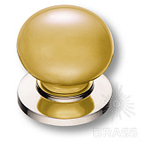 Ручка кнопка керамика с металлом, жёлтый/глянцевый никель (3005-51-YELLOW PEARL)
