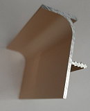 Вертикальная L-образная врезная профильная ручка, цвет матовое золото, длина 6 м  (2587/GM)